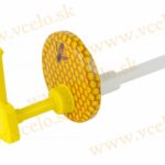 Dávkovač na med zdobený s viečkom - oranž+plást+včela 82mm