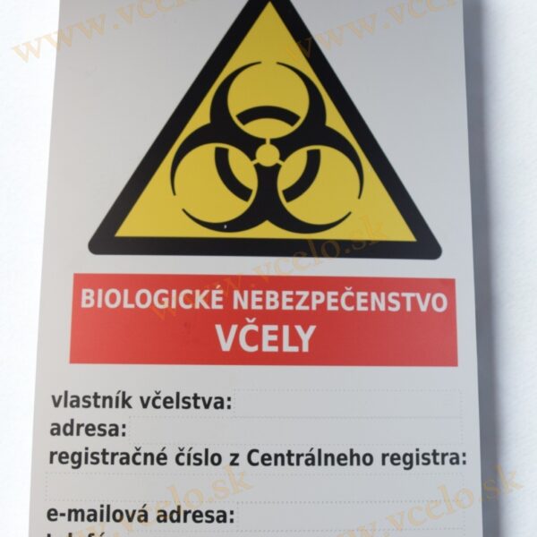 Tabuľa na označenie včelnice